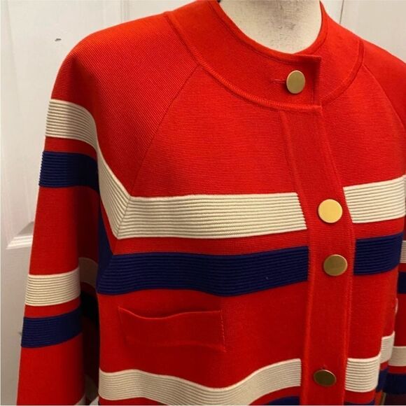 NWT Gucci Red and Blue Striped Cardigan oversized Sweater, XS - Picture 2 of 13